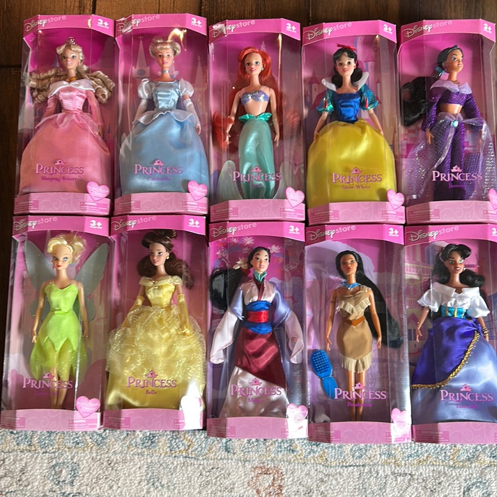 Disney Princess dolls in box new never opened.